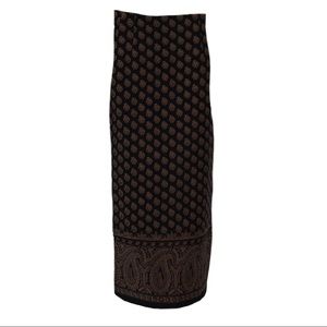 New York Briggs Black and Brown Tribal Skirt